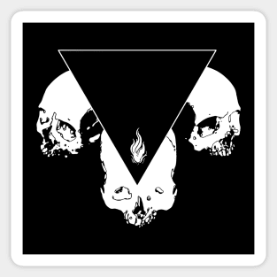 Skull Triple Flame Sticker